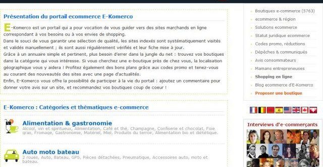 Annuaire du E-commerce et des boutiques en ligne Annuaire du E-commerce et des boutiques en ligne