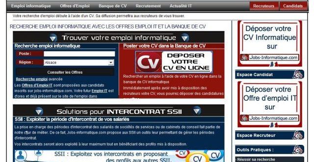 Dépot de CV gratuit en ligne pour un emploi informatique Dépot de CV gratuit en ligne pour un emploi informatique